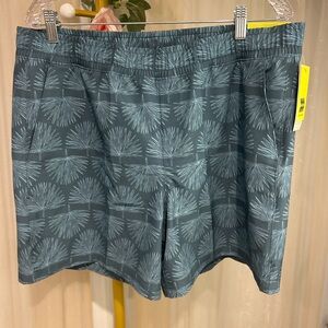 All In Motion Hybrid Athletic Shorts Gray Palm Print NWT Size L